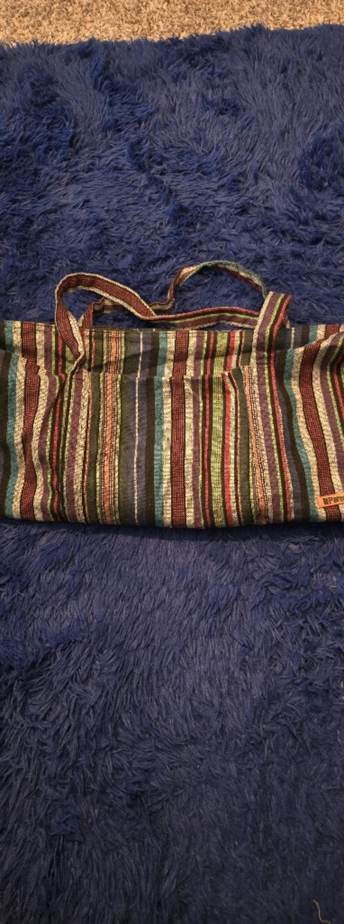 Striped Multicolor Canvas Tote Bag